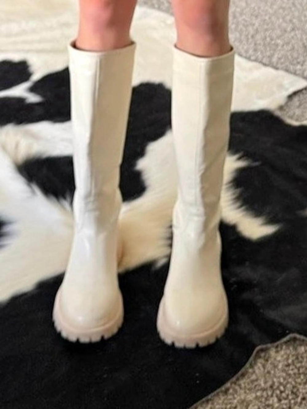 White Knee-High Winter Boots Like New